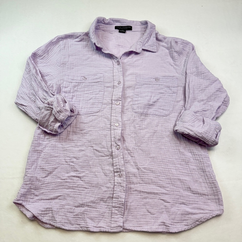 Social Standard by Sanctuary Light Purple Linen Shirt